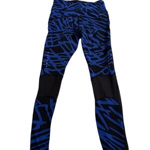 Blue and Black Patterned Leggings